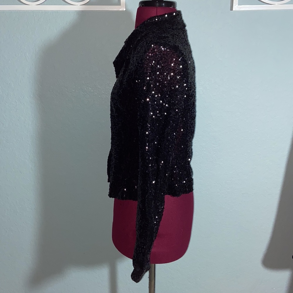 Aidan Mattox Sequin Long Sleeve Open Jacket - image 4